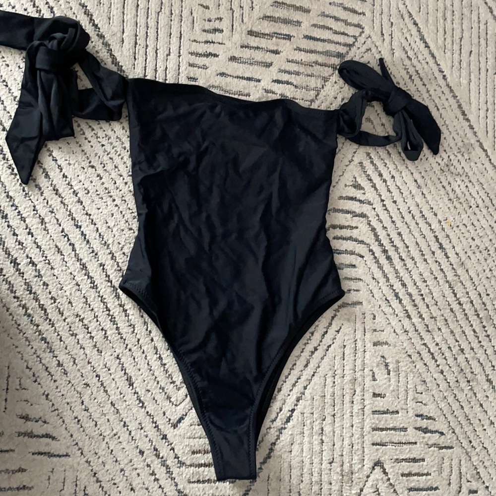 Black one piece bathing suit